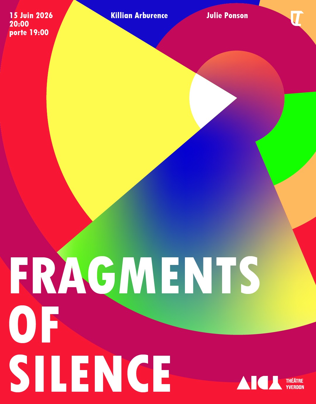 Affiche Fragments of Silence, version française pour l'AICA Théâtre Yverdon