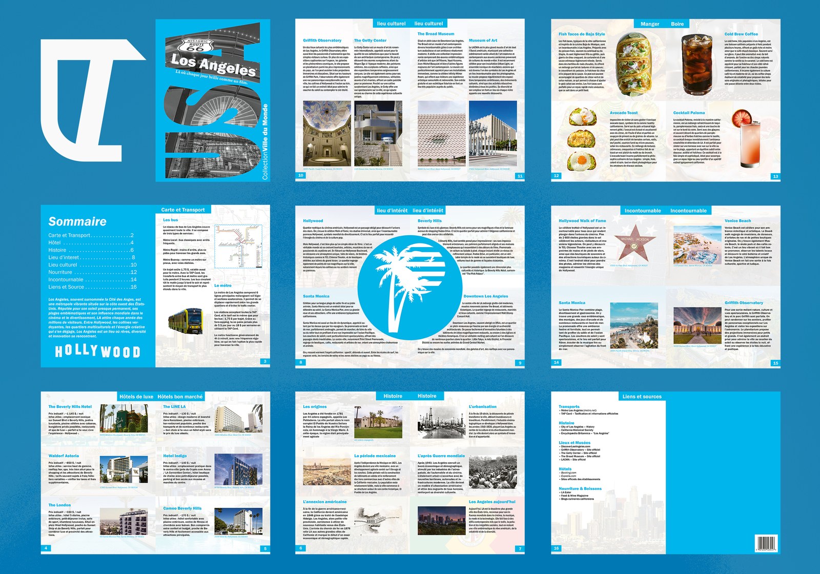 Les seize pages du guide vues d'ensemble