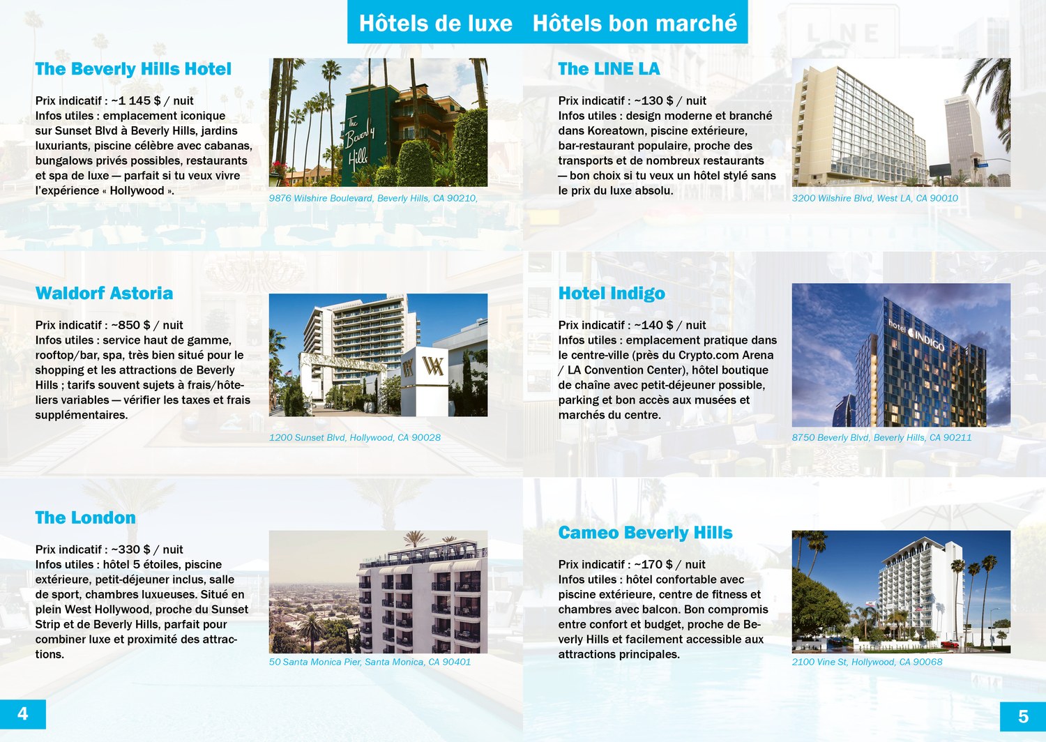 Double-page Hôtels