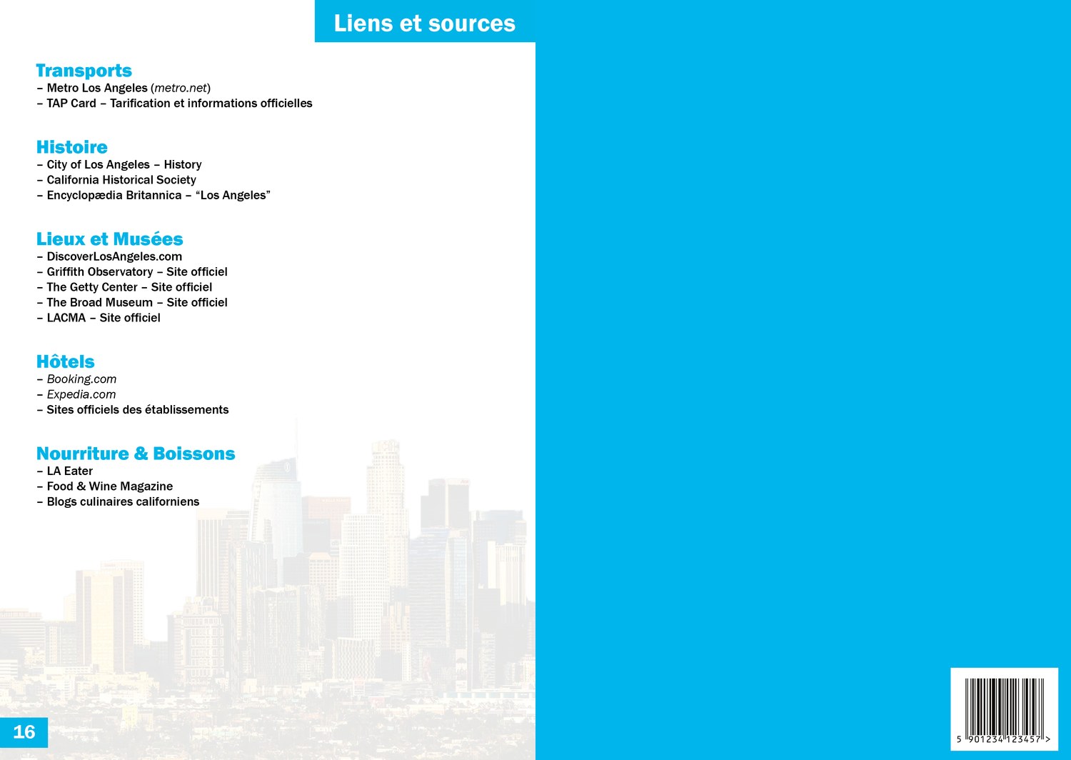 Dernière page, liens et sources