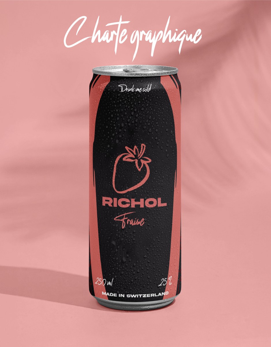 Canette Richol Fraise, couverture de la charte graphique