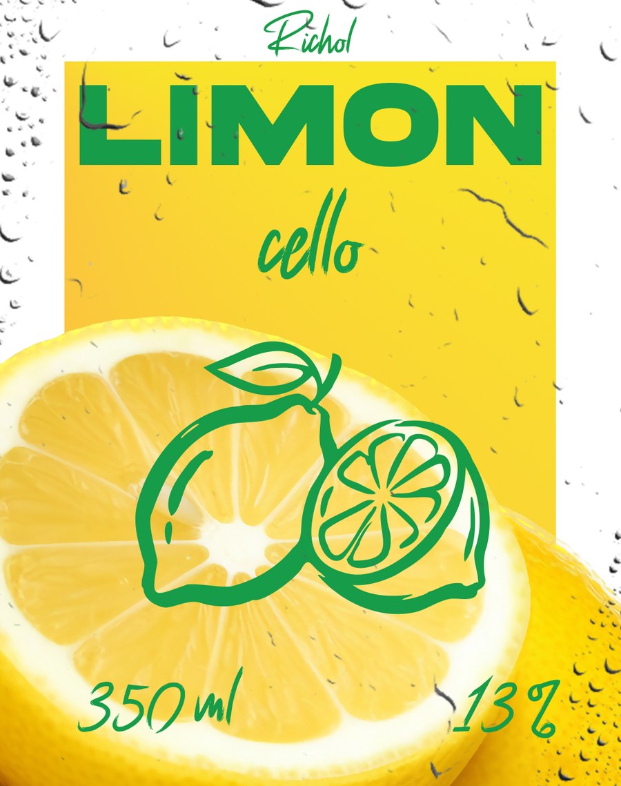 Étiquette à plat du limoncello Richol