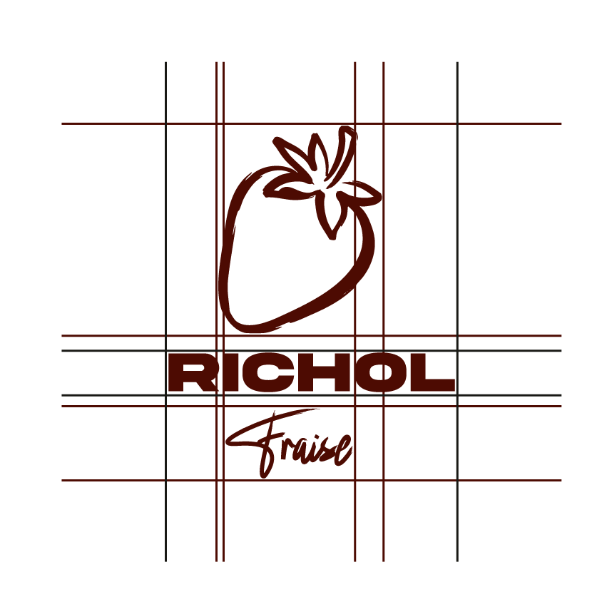 Construction du logo Richol sur sa grille